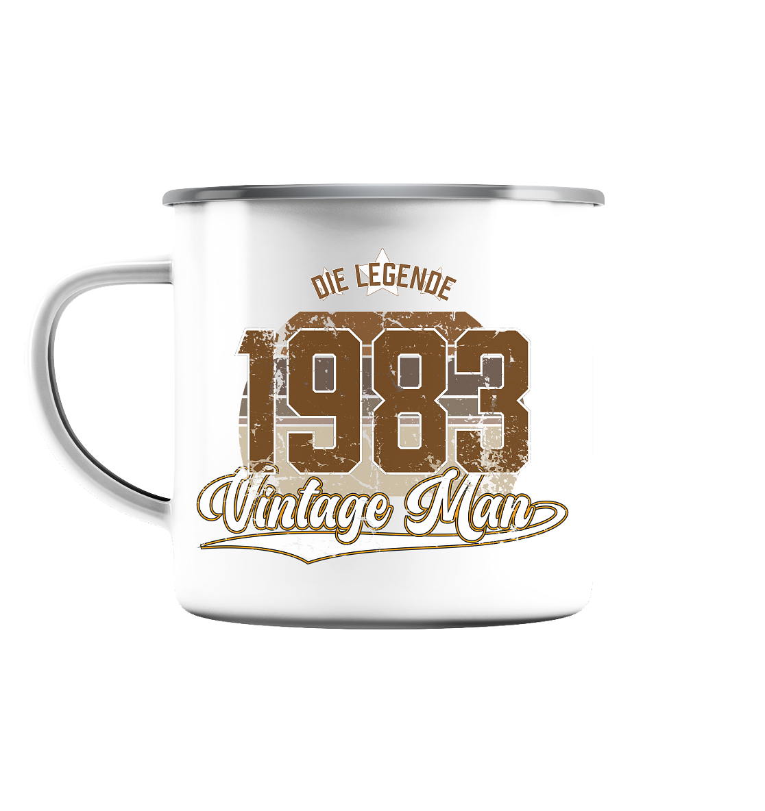 Vintage Man 1983 40.Geburtstag - Emaille Tasse