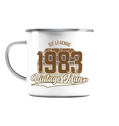 Vintage Man 1983 40.Geburtstag - Emaille Tasse