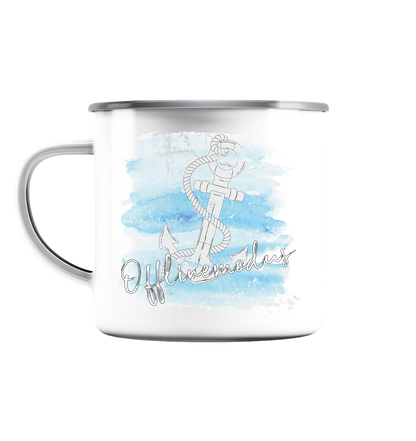 Offlinemodus Anker Aquarell - Emaille Tasse