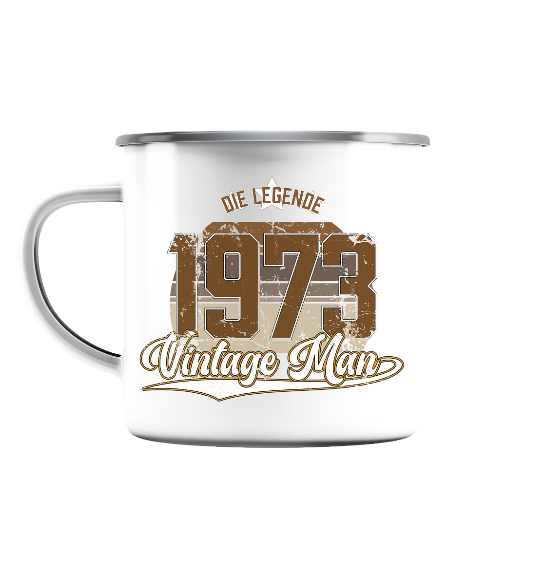 Vintage Man 1973 50.Geburtstag - Emaille Tasse