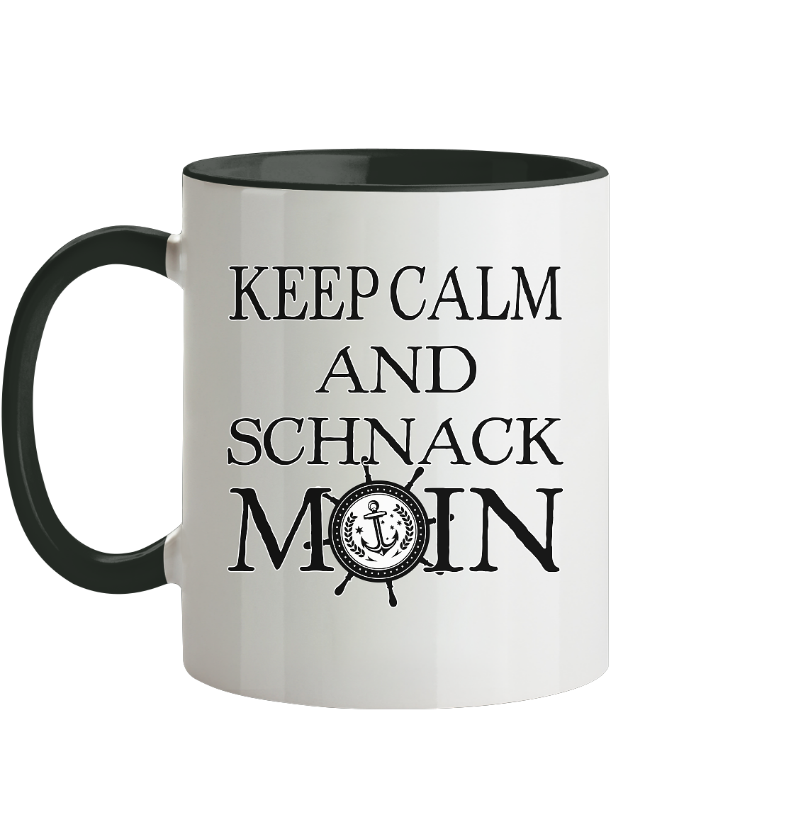 Keep Calm and schnack Moin - Tasse zweifarbig