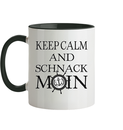 Keep Calm and schnack Moin - Tasse zweifarbig