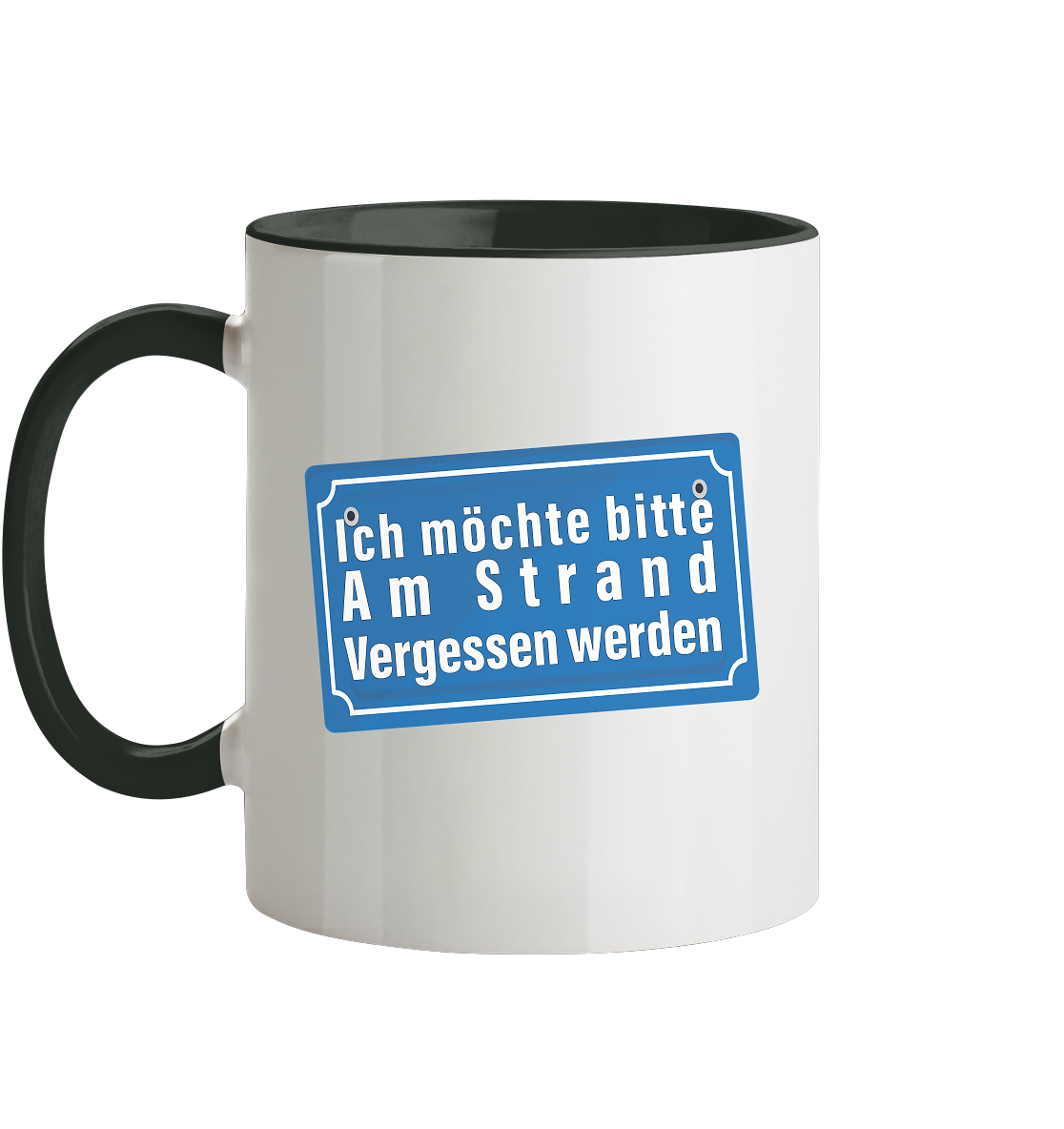 Ich möchte am Strand vergessen werden - Tasse zweifarbig