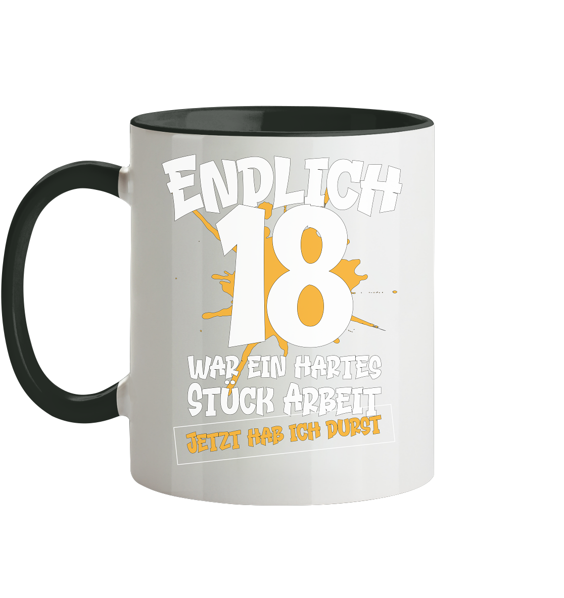 Endlich 18 18. Geburtstag - Tasse zweifarbig