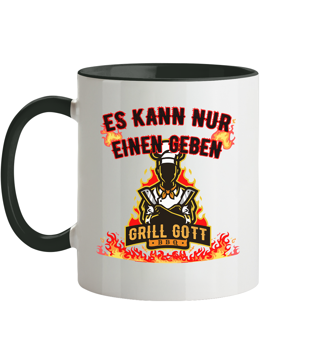 BBQ Grill Gott Es kann nur einen geben - Tasse zweifarbig