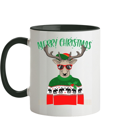 Merry Christmas Rentier - Tasse zweifarbig