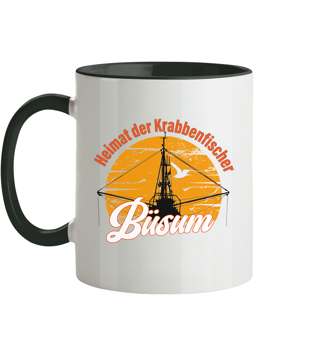 Büsum Heimat der Krabbenfischer - Tasse zweifarbig