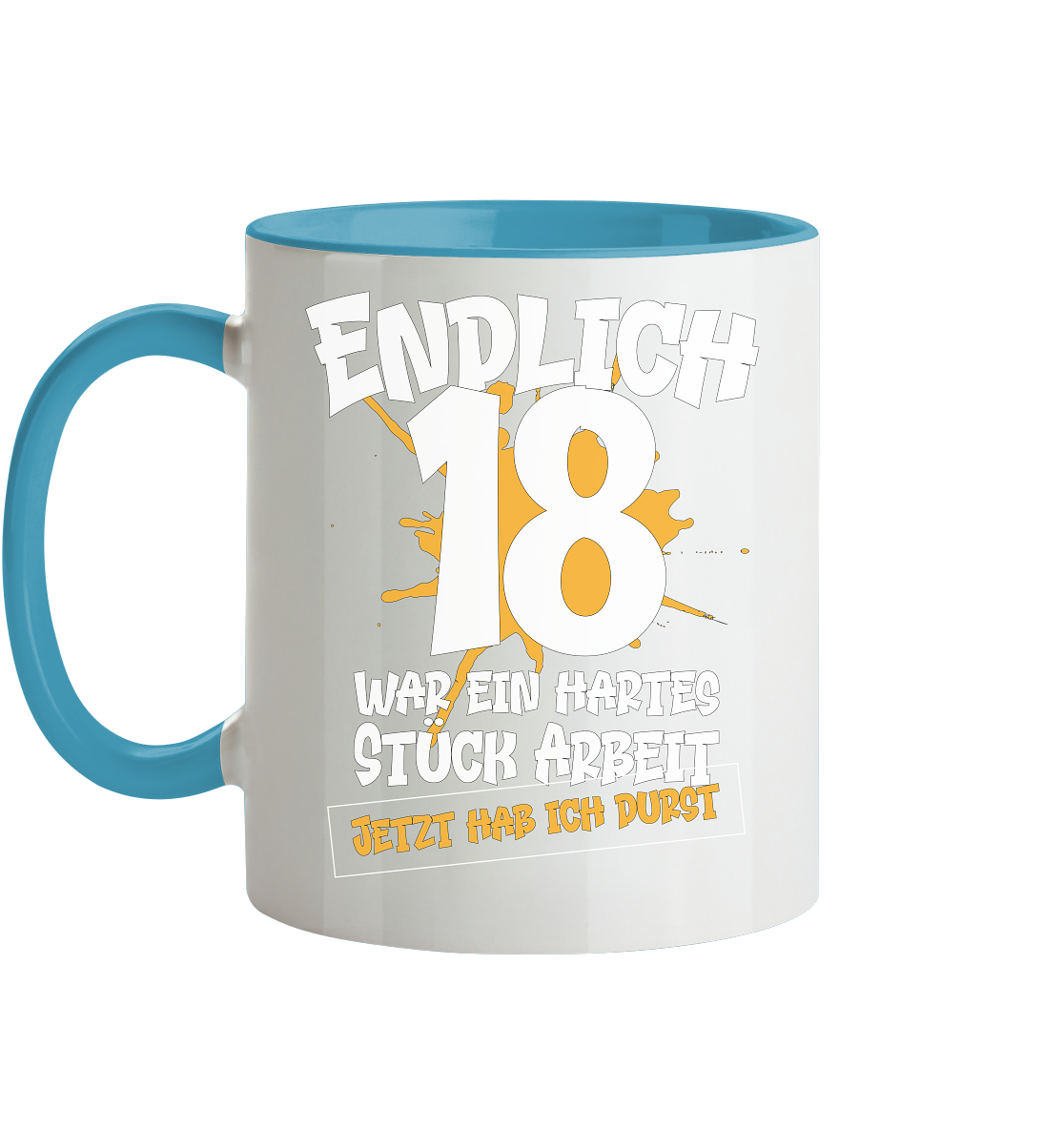 Endlich 18 18. Geburtstag - Tasse zweifarbig