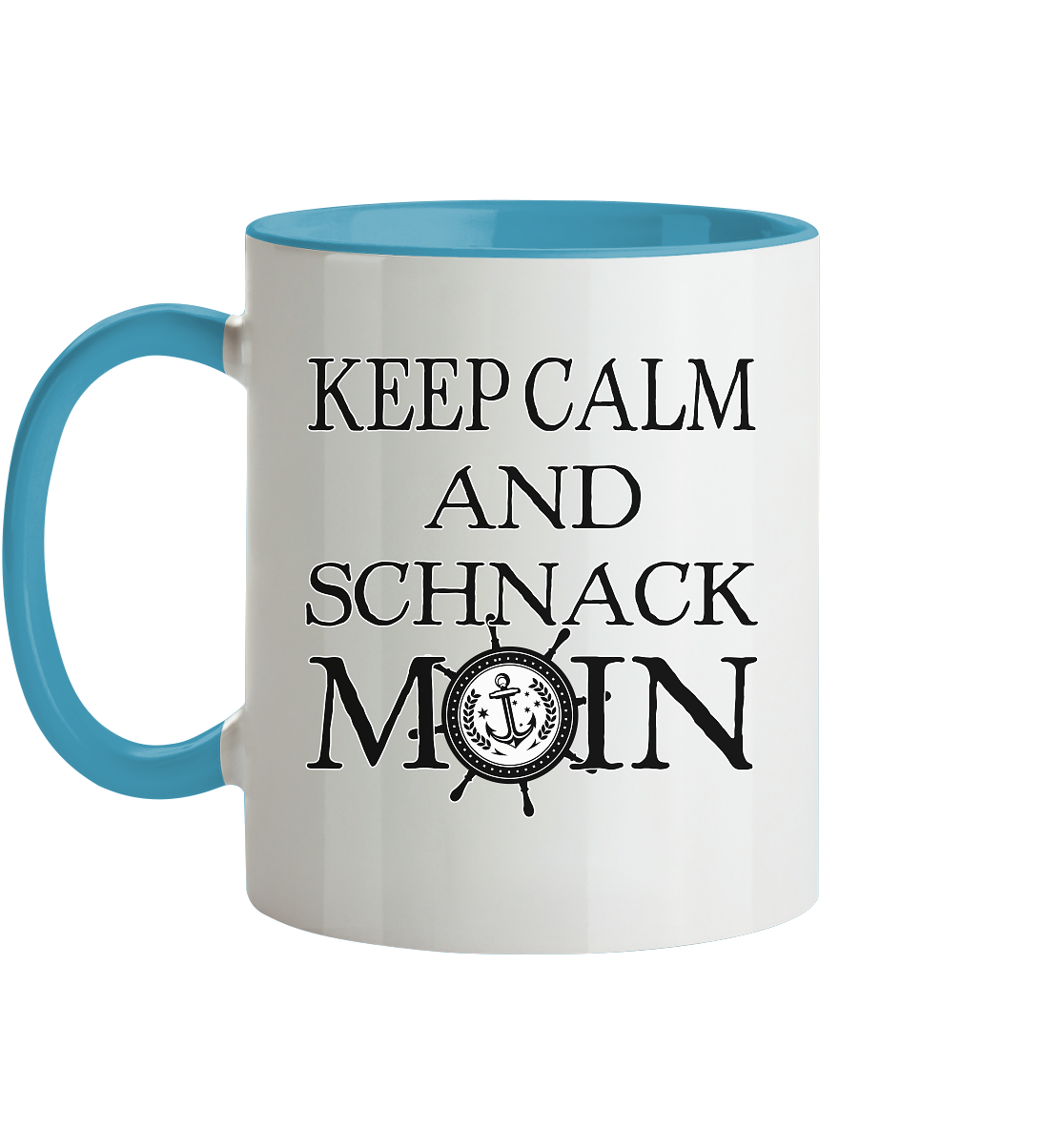 Keep Calm and schnack Moin - Tasse zweifarbig