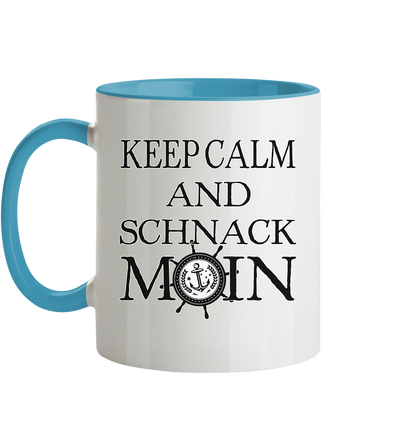 Keep Calm and schnack Moin - Tasse zweifarbig