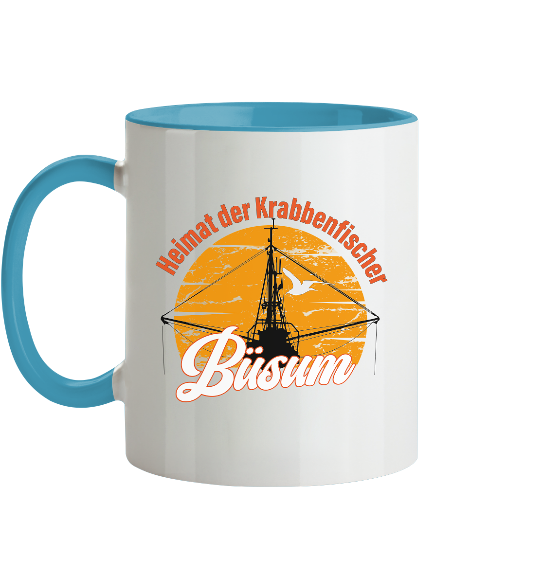 Büsum Heimat der Krabbenfischer - Tasse zweifarbig