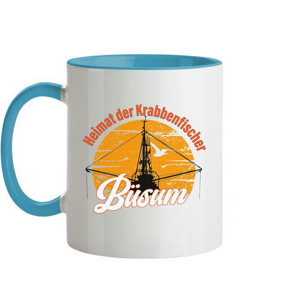 Büsum Heimat der Krabbenfischer - Tasse zweifarbig