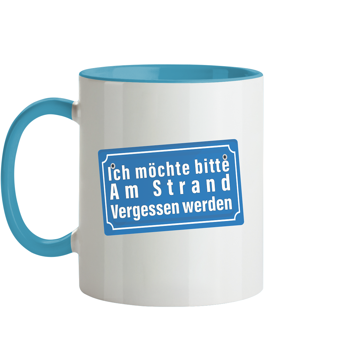 Ich möchte am Strand vergessen werden - Tasse zweifarbig