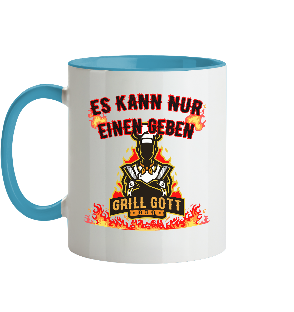 BBQ Grill Gott Es kann nur einen geben - Tasse zweifarbig