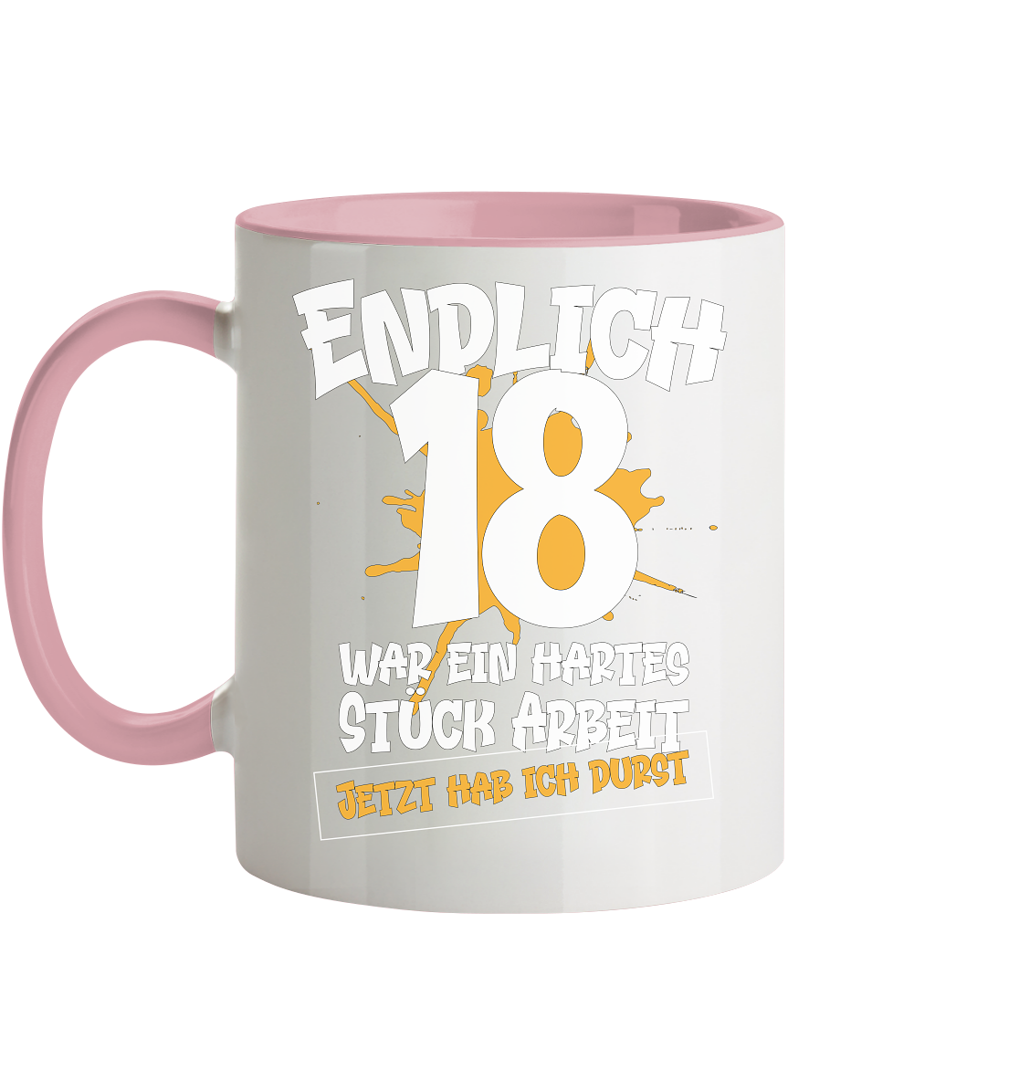 Endlich 18 18. Geburtstag - Tasse zweifarbig