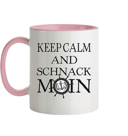 Keep Calm and schnack Moin - Tasse zweifarbig