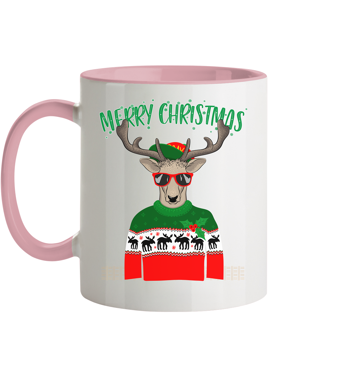 Merry Christmas Rentier - Tasse zweifarbig