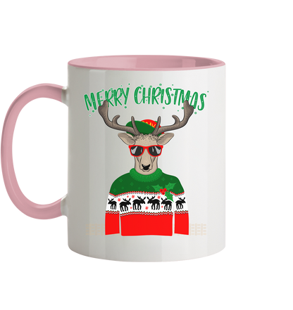 Merry Christmas Rentier - Tasse zweifarbig