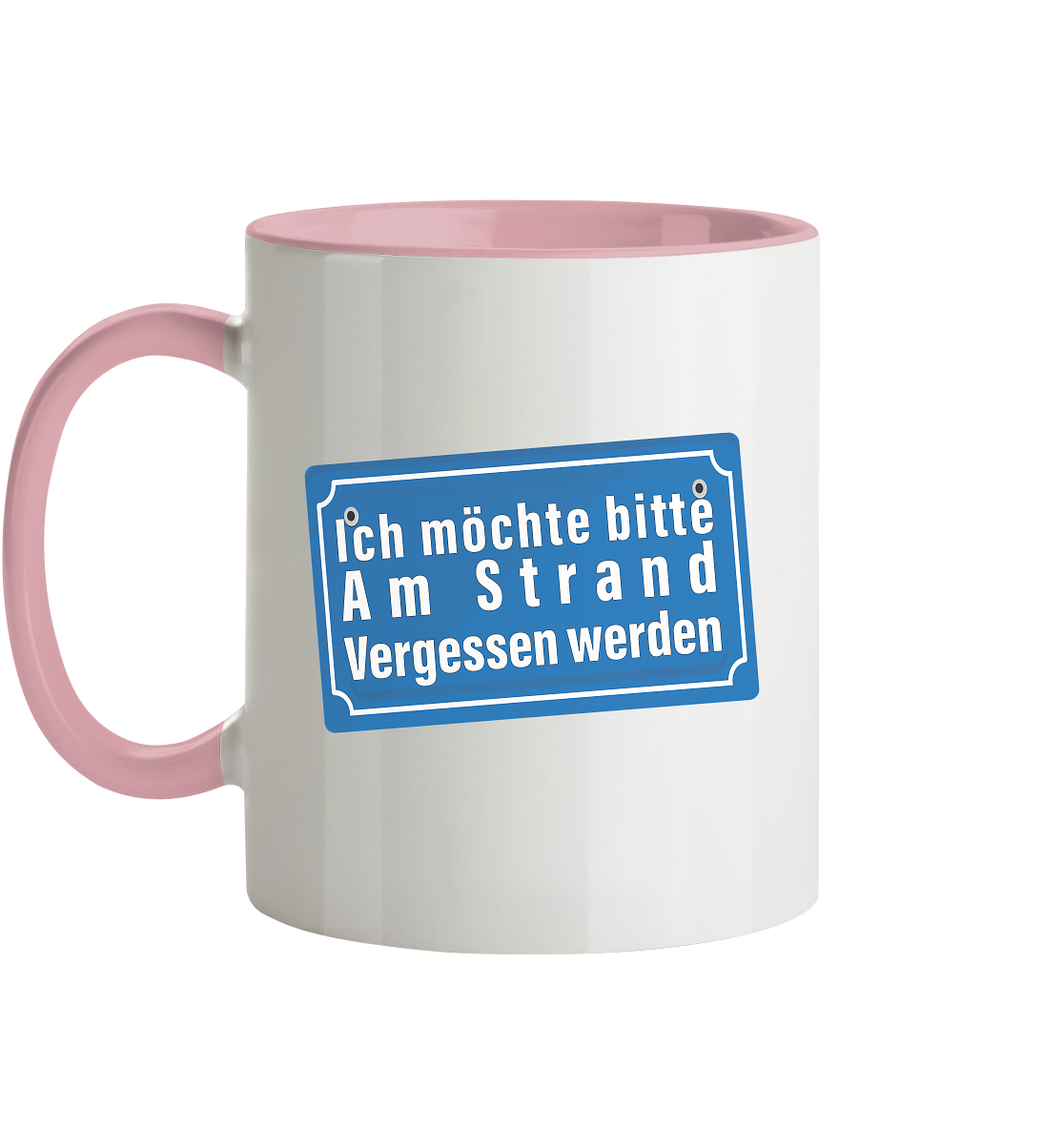 Ich möchte am Strand vergessen werden - Tasse zweifarbig