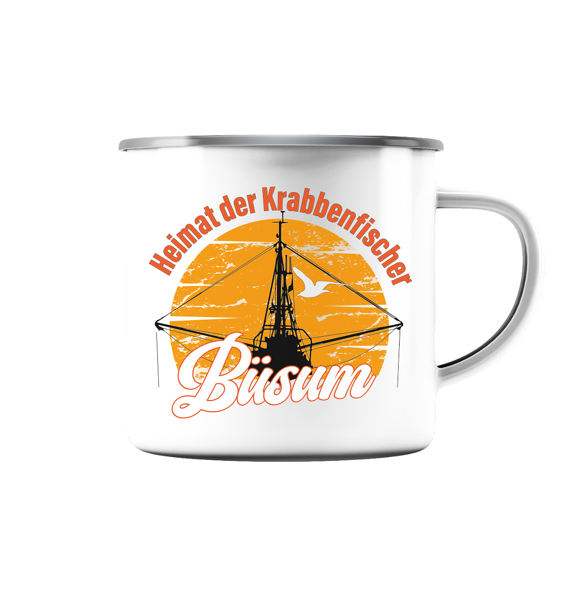 Büsum Heimat der Krabbenfischer - Emaille Tasse