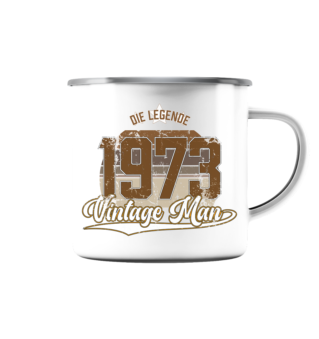 Vintage Man 1973 50.Geburtstag - Emaille Tasse