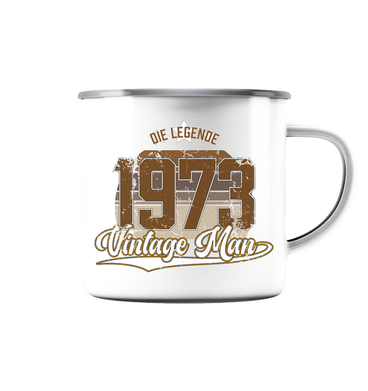 Vintage Man 1973 50.Geburtstag - Emaille Tasse