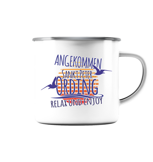 Angekommen Sankt Peter Ording - Emaille Tasse