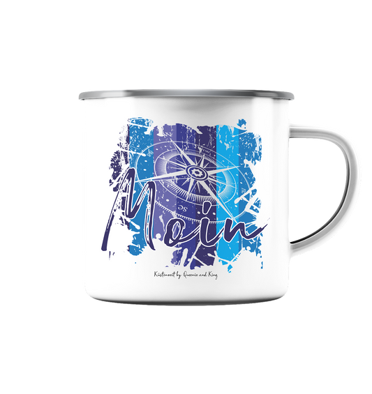 Moin Kompass Aquarell - Emaille Tasse