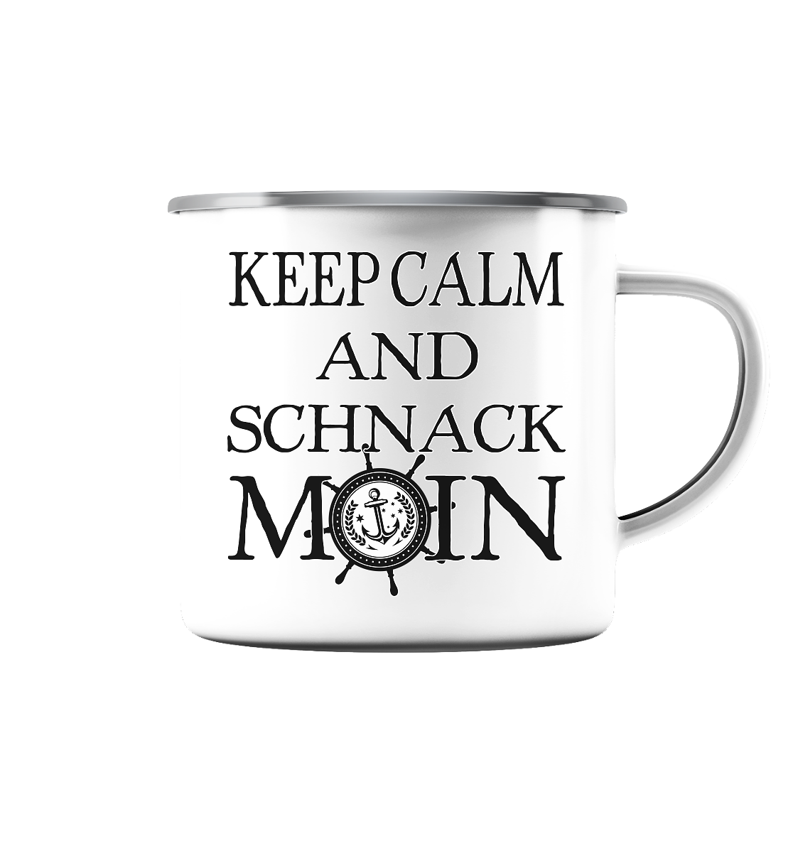 Keep Calm and schnack Moin - Emaille Tasse