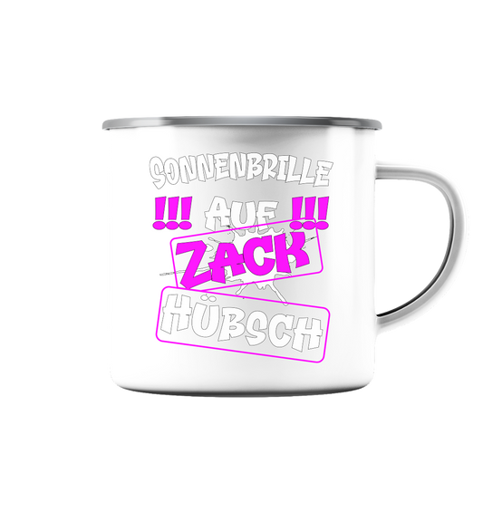 Sonnenbrille auf Zack hübsch - Emaille Tasse