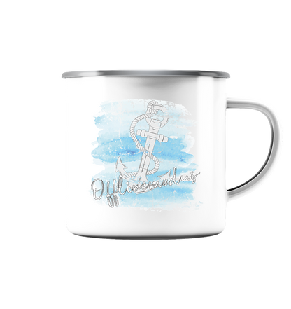 Offlinemodus Anker Aquarell - Emaille Tasse