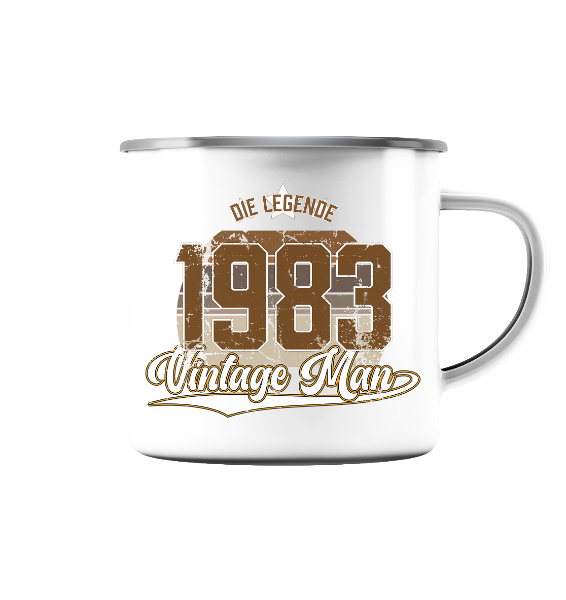 Vintage Man 1983 40.Geburtstag - Emaille Tasse