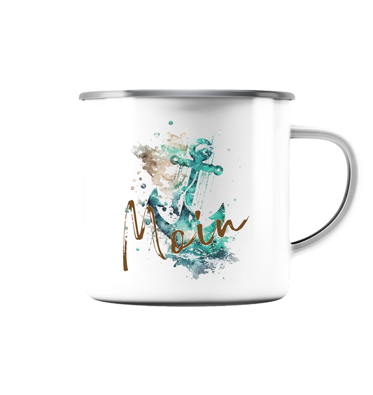 Moin Anker Aquarell - Emaille Tasse