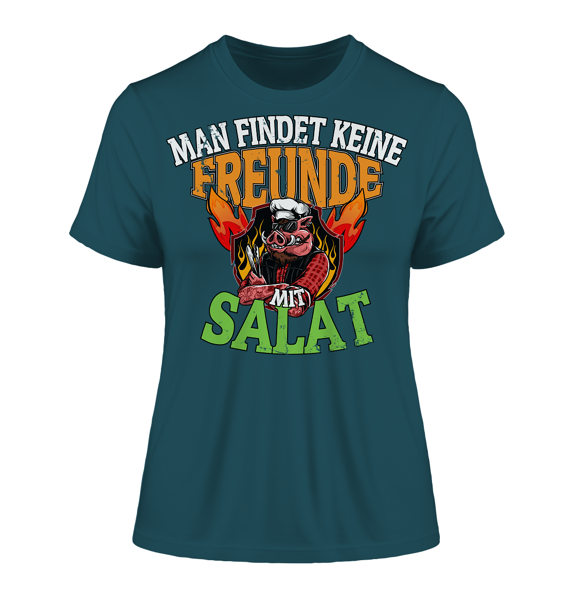 BBQ Man findet keine Freunde mit Salat - Damen Premium Organic Shirt