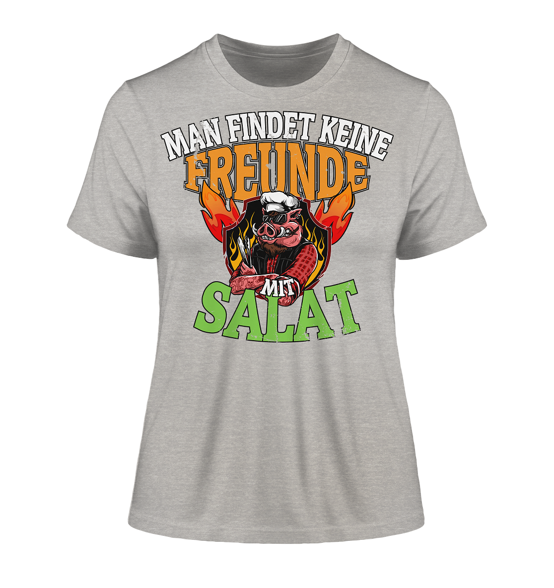 BBQ Man findet keine Freunde mit Salat - Damen Premium Organic Shirt