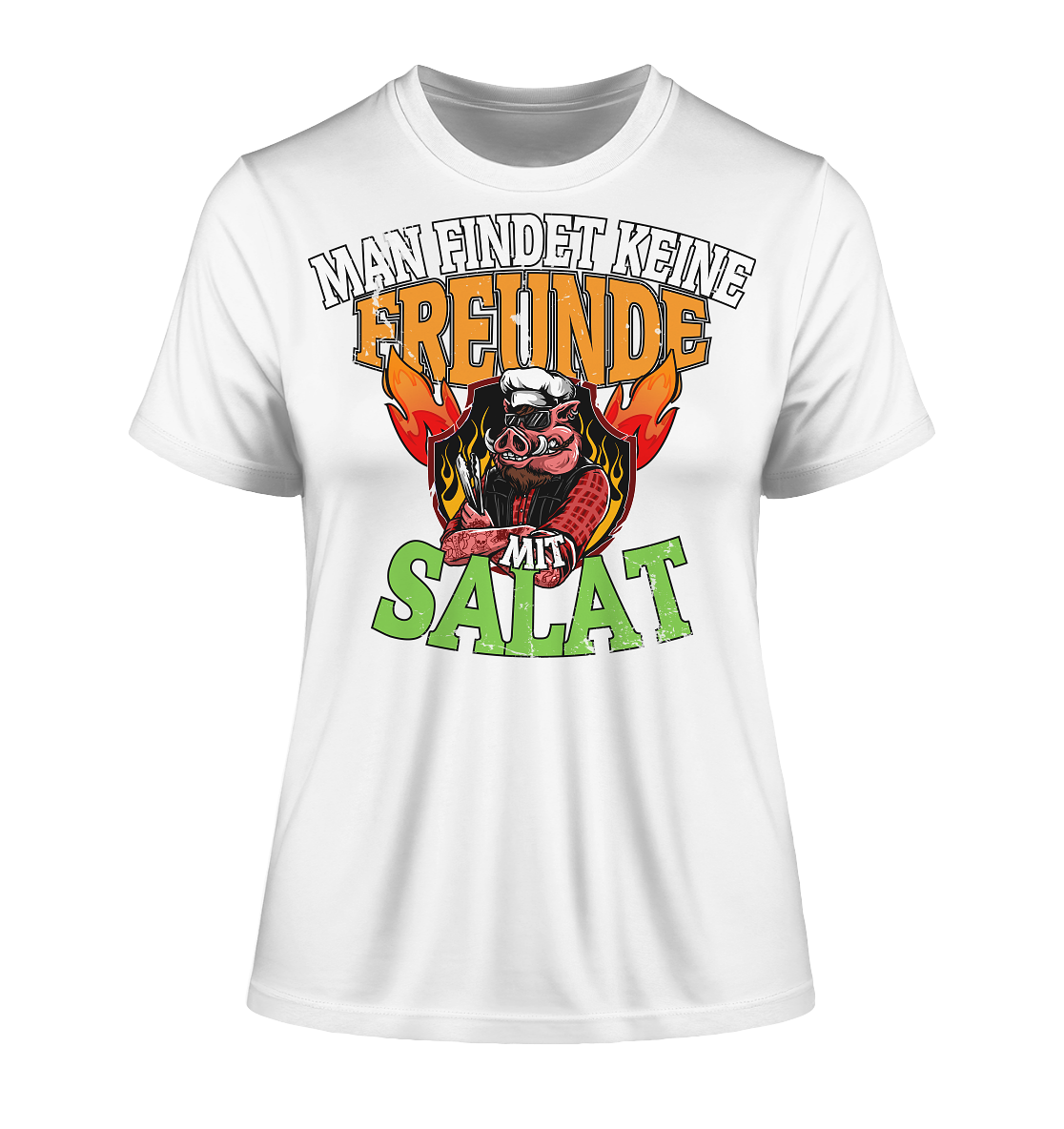 BBQ Man findet keine Freunde mit Salat - Damen Premium Organic Shirt