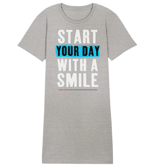 Start your Day with a Smile - Damen Premium Organic Shirt Kleid