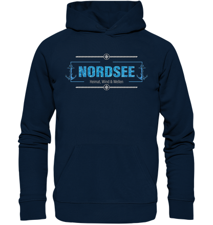 Nordsee Heimat Wind und Wellen Anker - Premium Bio Hoodie