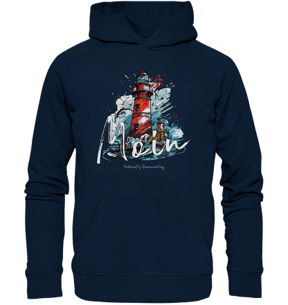 Moin Leuchtturm Aquarell - Premium Bio Hoodie