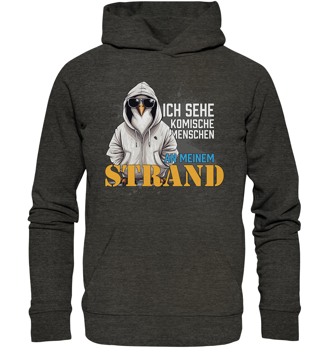 Ich sehe komischen Menschen an meinem Strand - Premium Bio Hoodie