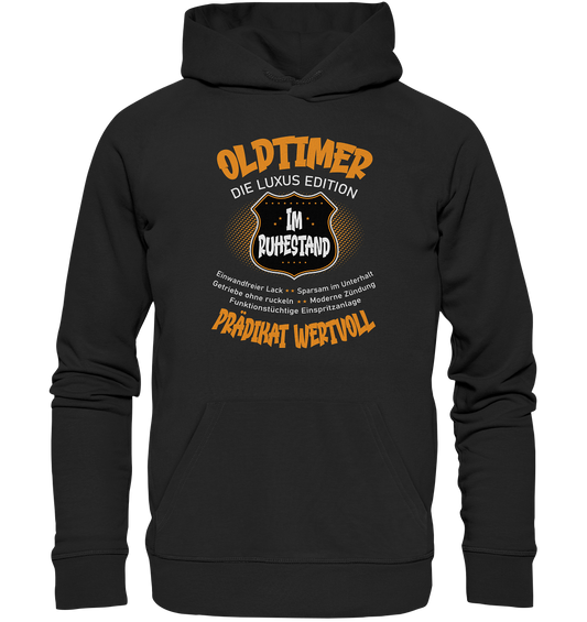 Oldtimer im Ruhestand Luxus Edition - Premium Bio Hoodie