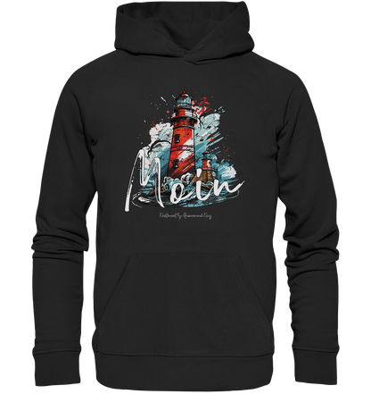 Moin Leuchtturm Aquarell - Premium Bio Hoodie