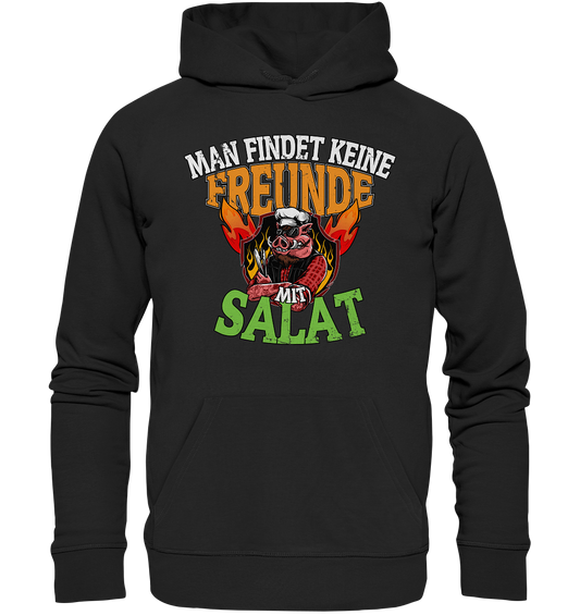 BBQ Man findet keine Freunde mit Salat - Premium Bio Hoodie