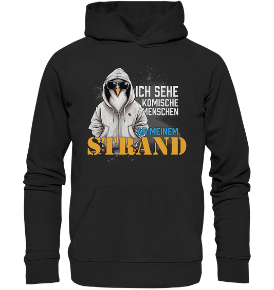 Ich sehe komischen Menschen an meinem Strand - Premium Bio Hoodie