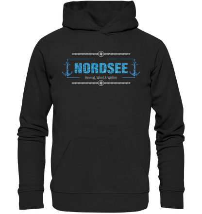 Nordsee Heimat Wind und Wellen Anker - Premium Bio Hoodie