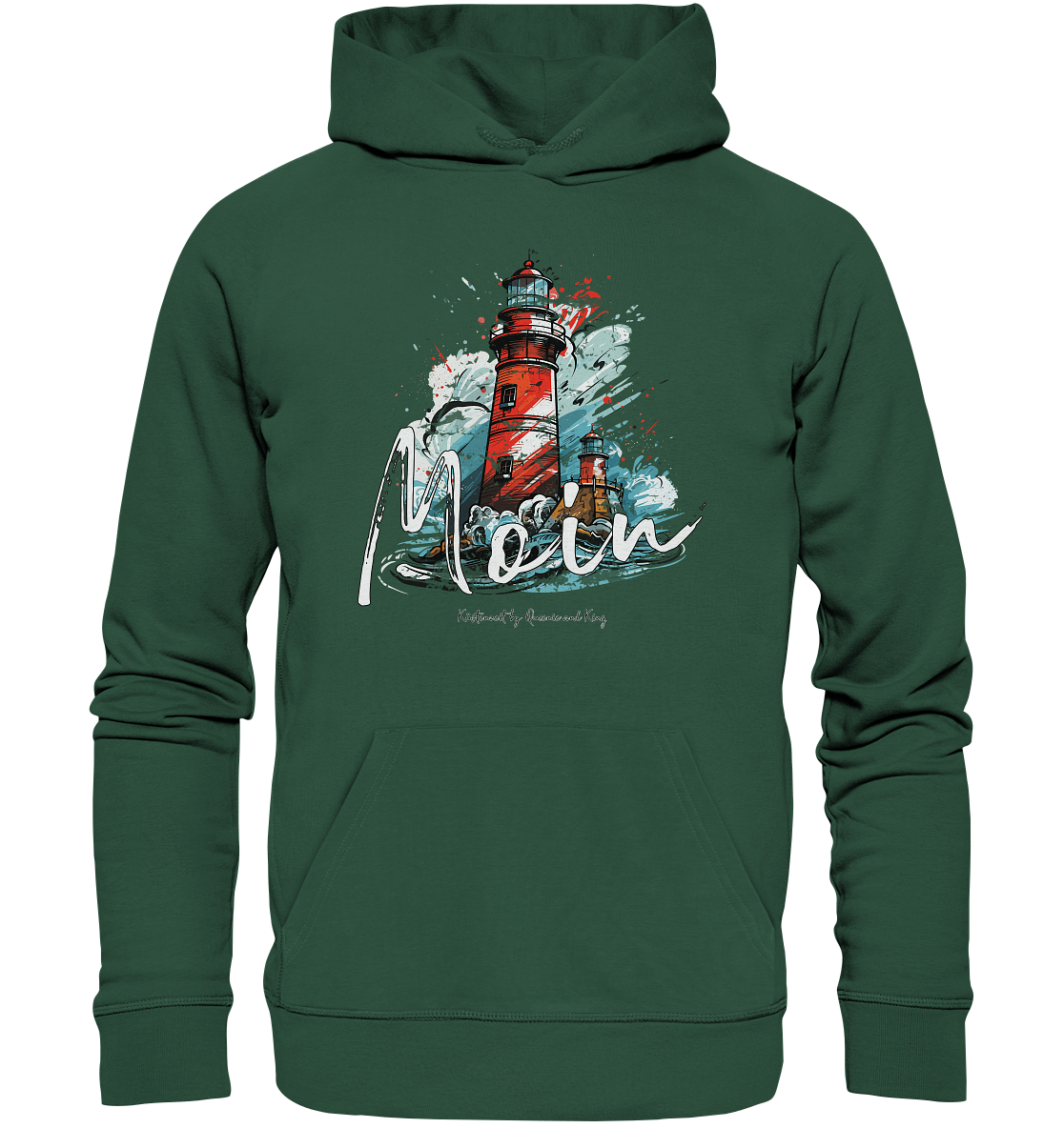 Moin Leuchtturm Aquarell - Premium Bio Hoodie