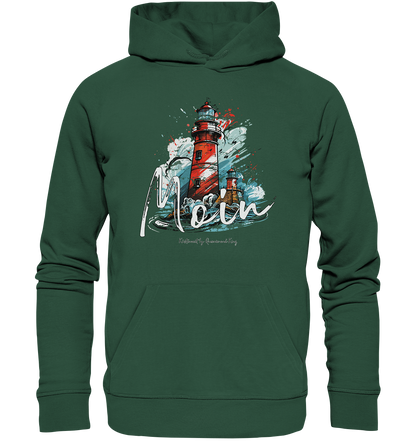 Moin Leuchtturm Aquarell - Premium Bio Hoodie