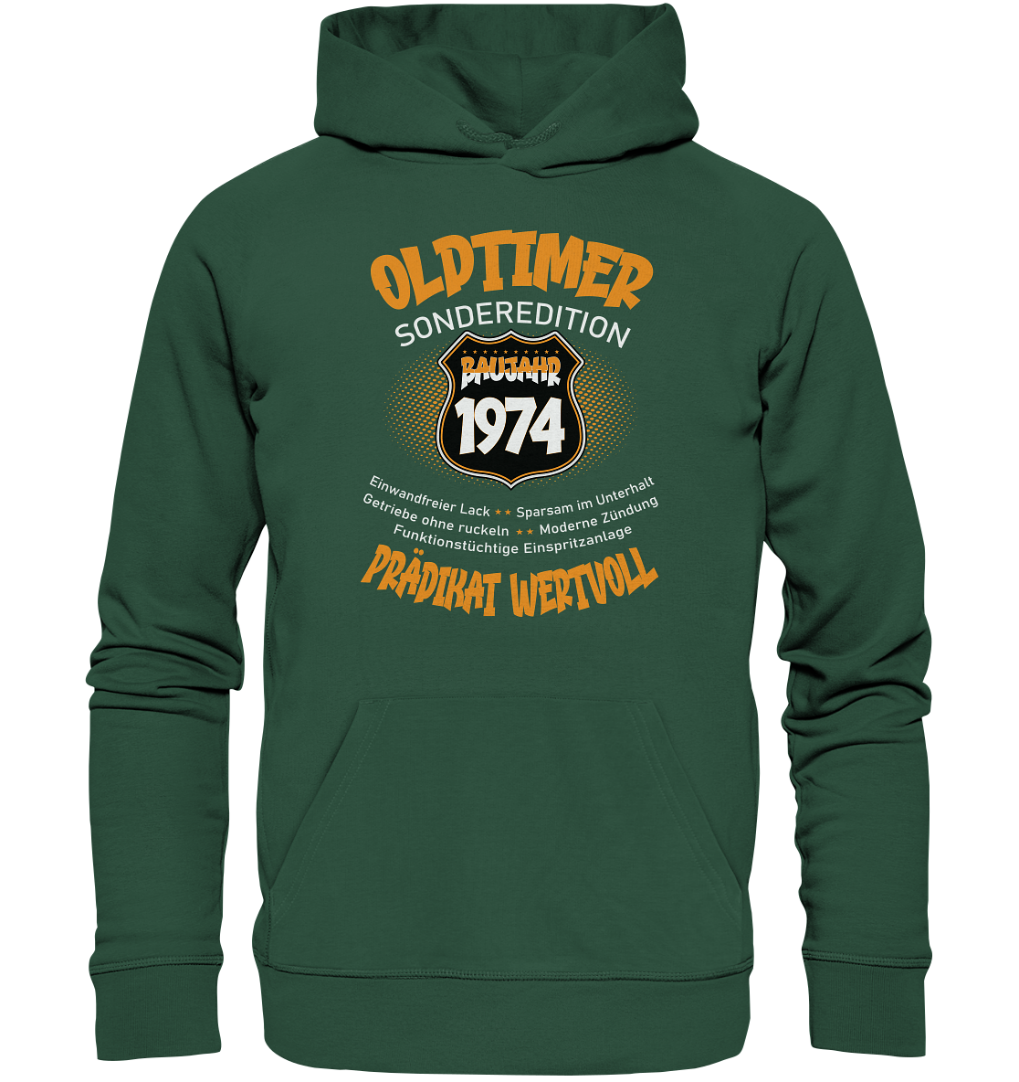 50 Geburtstag Oldtimer Baujahr 1974 - Premium Bio Hoodie