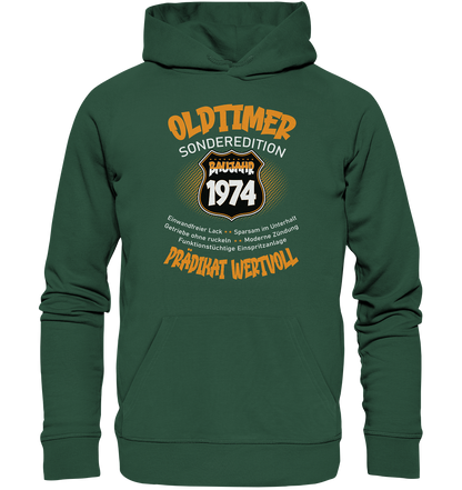 50 Geburtstag Oldtimer Baujahr 1974 - Premium Bio Hoodie