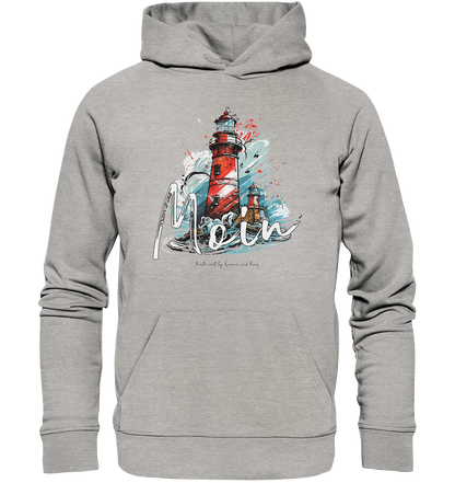 Moin Leuchtturm Aquarell - Premium Bio Hoodie